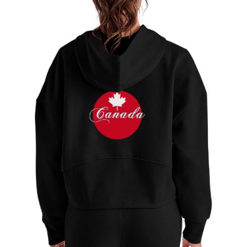 Canada in red and white - Women's Half Zip Cropped Hoodie