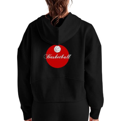 Basketball: Bold Hoops - Women's Half Zip Cropped Hoodie