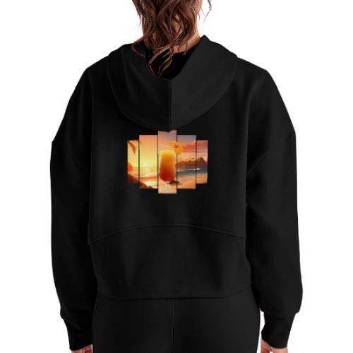 Squeeze the Day - Women's Half Zip Cropped Hoodie