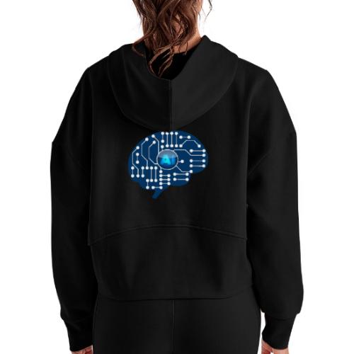 AI: Mind Wired - Women's Half Zip Cropped Hoodie