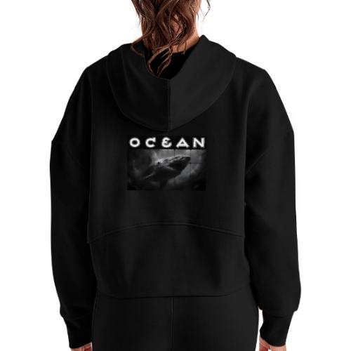 Ocean: Abyssal Terror - Women's Half Zip Cropped Hoodie