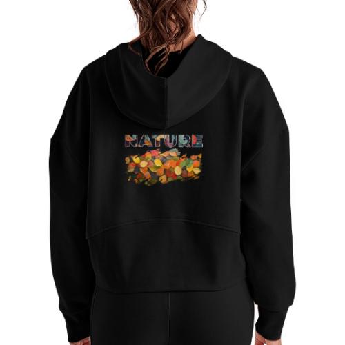 Brushed by Nature - Women's Half Zip Cropped Hoodie