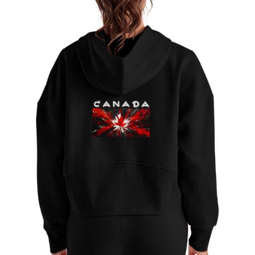 Canada Splash - Women's Half Zip Cropped Hoodie