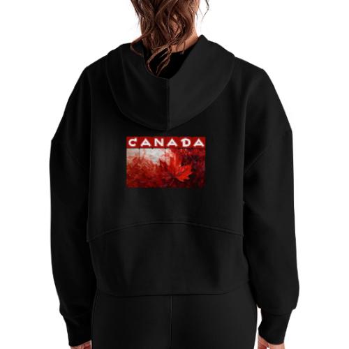 Canada Painted Pride - Women's Half Zip Cropped Hoodie
