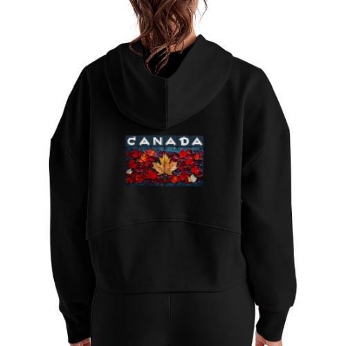 Canada's Living Canvas - Women's Half Zip Cropped Hoodie