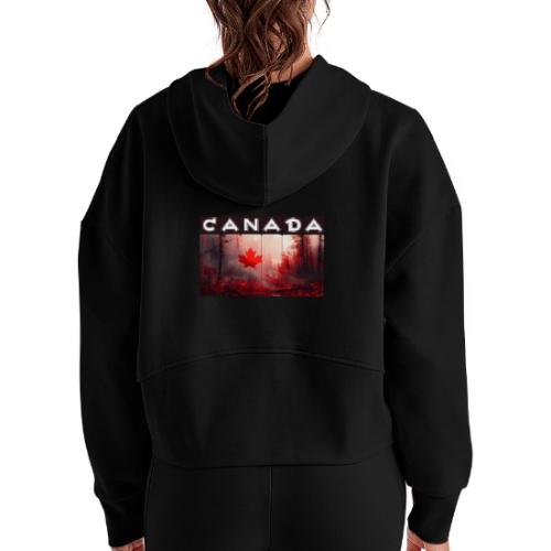 Canada Nature Vibes - Women's Half Zip Cropped Hoodie