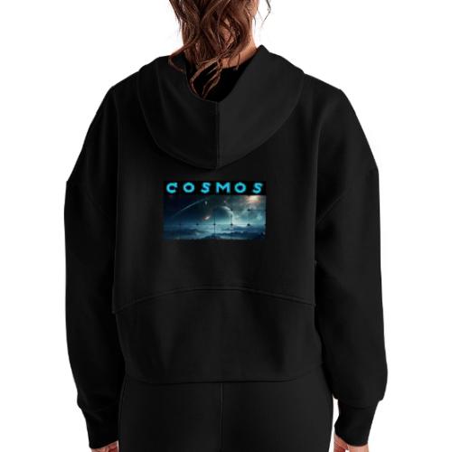 Celestial Cosmos - Women's Half Zip Cropped Hoodie