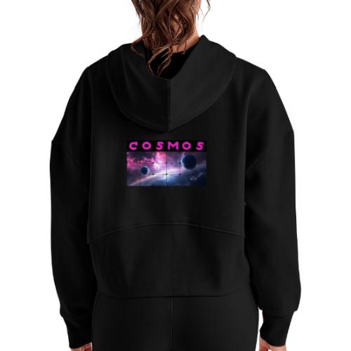 Echoes of the Cosmos - Women's Half Zip Cropped Hoodie