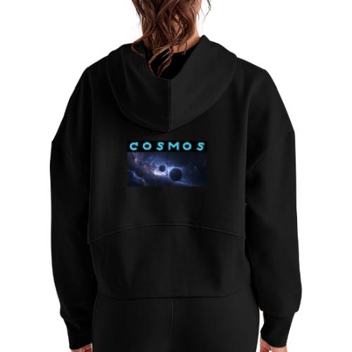 Cosmos Silence - Women's Half Zip Cropped Hoodie