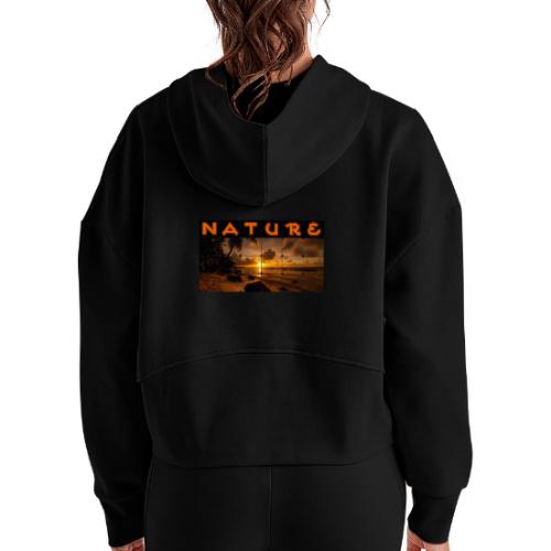 Nature: Golden Hour Escape - Women's Half Zip Cropped Hoodie