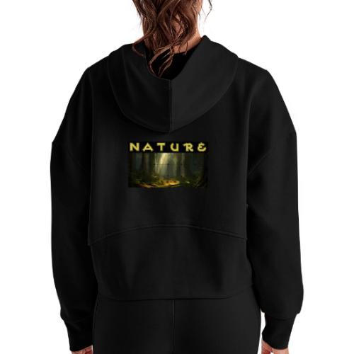 Nature: Sunlit Canopy - Women's Half Zip Cropped Hoodie