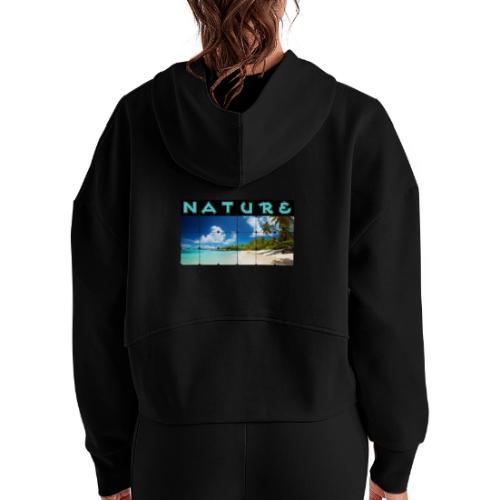 Nature: Island Bliss - Women's Half Zip Cropped Hoodie