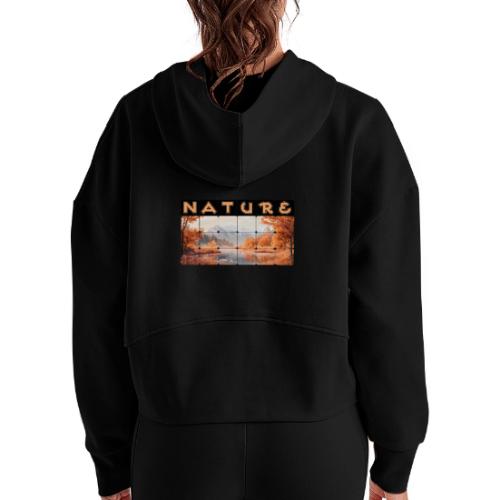 Nature: Autumn Glow - Women's Half Zip Cropped Hoodie