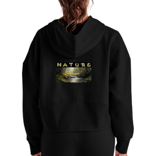 Nature: Verdant Bloom - Women's Half Zip Cropped Hoodie