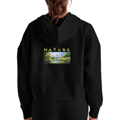 Nature: Springtime Serenity - Women's Half Zip Cropped Hoodie