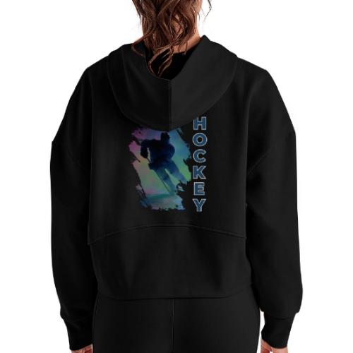 Hockey Pulse - Women's Half Zip Cropped Hoodie