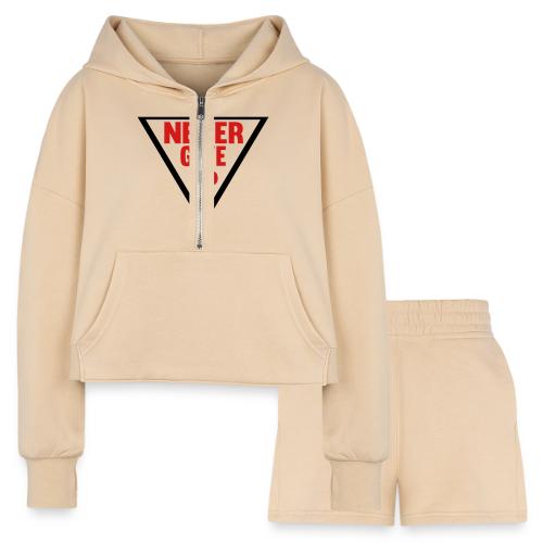 Never Give Up - Women’s Cropped Hoodie & Jogger Short Set
