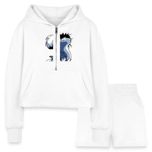 UN-STUCK Blue Husky - Women’s Cropped Hoodie & Jogger Short Set