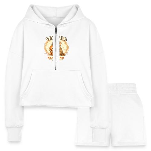 Stay Wild Stay Kind Punch Monkey Hug - Women’s Cropped Hoodie & Jogger Short Set