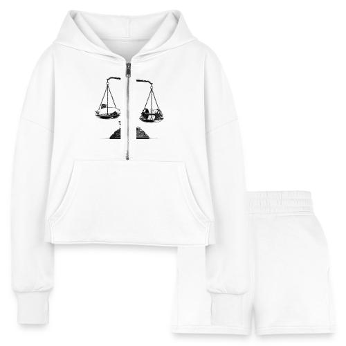 Ambition vs. Reality T-Shirt, Mug, & Leggings - Women’s Cropped Hoodie & Jogger Short Set