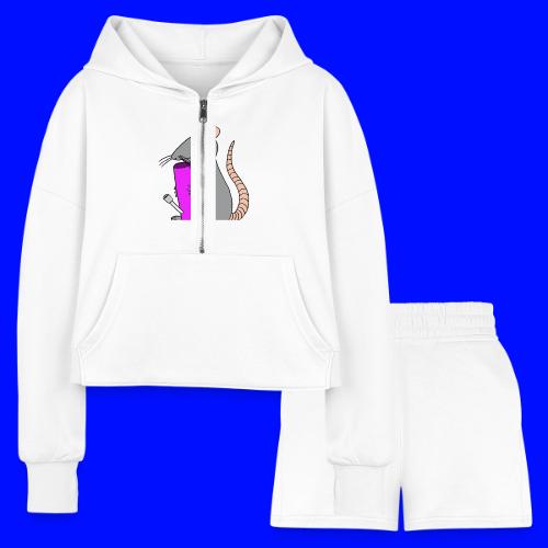 weed rat - Women’s Cropped Hoodie & Jogger Short Set