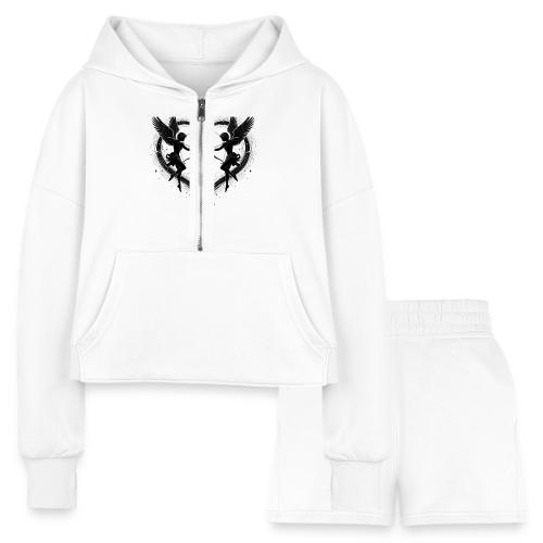 Intricate Affection T-Shirt - Women’s Cropped Hoodie & Jogger Short Set