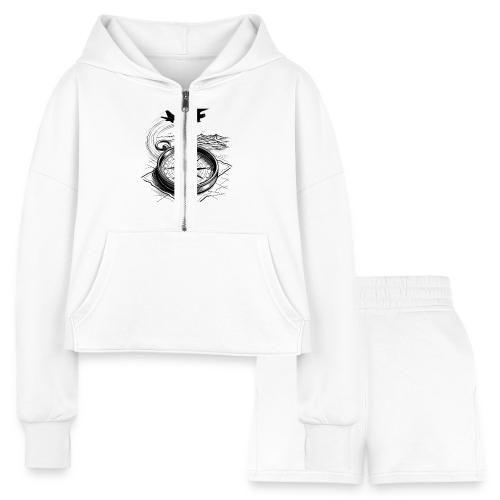 Wanderlust 2026 T-Shirt | Minimalist Travel Plane - Women’s Cropped Hoodie & Jogger Short Set