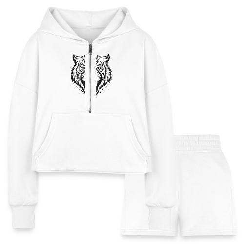 Wild Tiger Fashion, the fury of the feline tiger. - Women’s Cropped Hoodie & Jogger Short Set