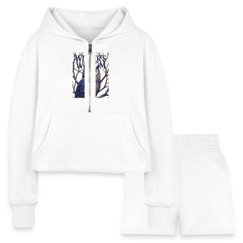 Crystalized Forest Owl T-Shirt - Women’s Cropped Hoodie & Jogger Short Set