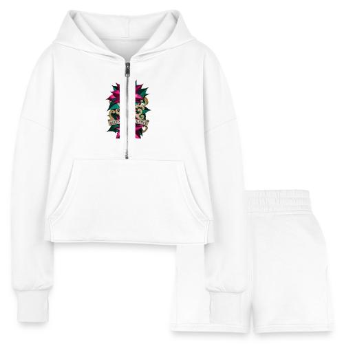 Queen of the Solstice Poinsettia T-Shirt - Women’s Cropped Hoodie & Jogger Short Set