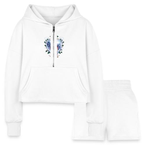 Imbolc Candle Veil T-Shirt | Veiled Rebirth - Women’s Cropped Hoodie & Jogger Short Set