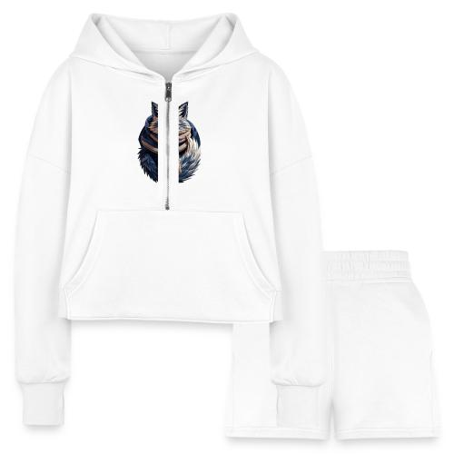 Hygge Ember Fox T-Shirt - Women’s Cropped Hoodie & Jogger Short Set
