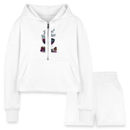 To Love? Hard Pass T-Shirt - Women’s Cropped Hoodie & Jogger Short Set