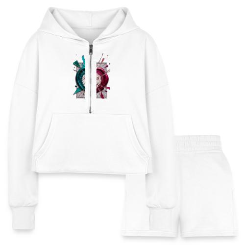 Sealed with a Kiss-Off T-Shirt - Women’s Cropped Hoodie & Jogger Short Set