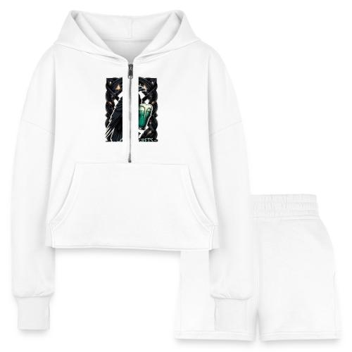 Sarcastic Raven Shenanigans Tee - Women’s Cropped Hoodie & Jogger Short Set