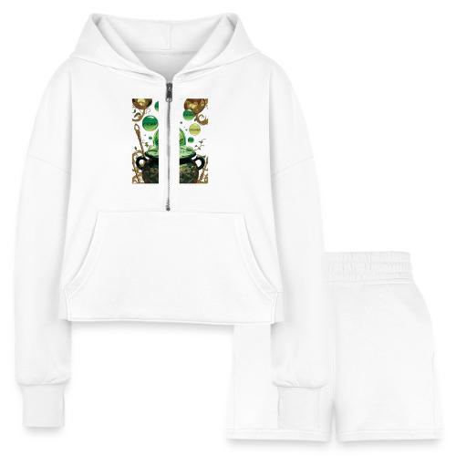 Emerald Excuses Cauldron Graphic Tee - Women’s Cropped Hoodie & Jogger Short Set
