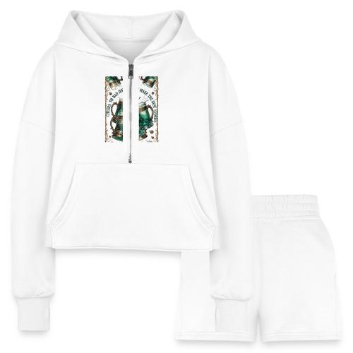 Cheers to Bad Ideas Tankards Graphic Tee - Women’s Cropped Hoodie & Jogger Short Set