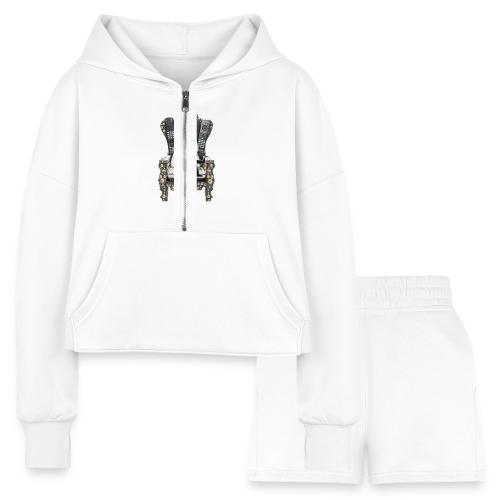 Remote Throne Procrastinator T Shirt, Dad Gift - Women’s Cropped Hoodie & Jogger Short Set