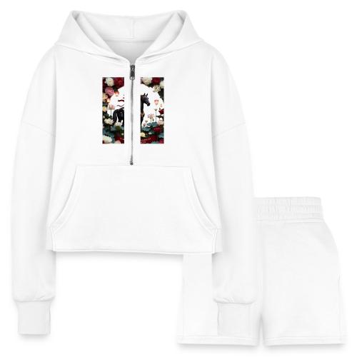 Year of the Horse Harmony T Shirt, Lunar New Year - Women’s Cropped Hoodie & Jogger Short Set