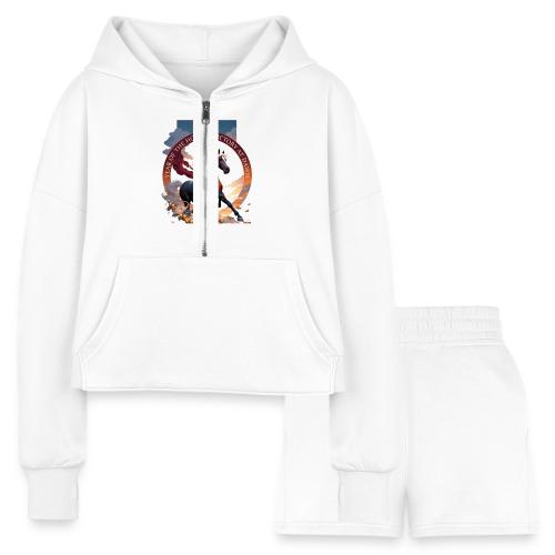 Year of the Horse Dawn T Shirt,Lunar New Year Gift - Women’s Cropped Hoodie & Jogger Short Set