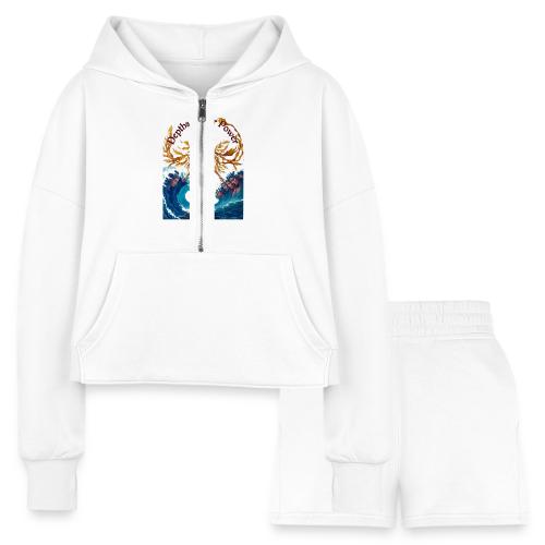 Women’s Day Tidal Sovereign T Shirt, Gift for Wife - Women’s Cropped Hoodie & Jogger Short Set