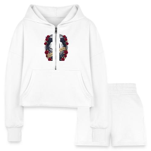 Women’s Day Thorn Crown T Shirt, Gift for Sister - Women’s Cropped Hoodie & Jogger Short Set