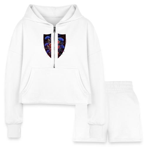 Women’s Day Crimson Thread Matriarch T Shirt, Gift - Women’s Cropped Hoodie & Jogger Short Set