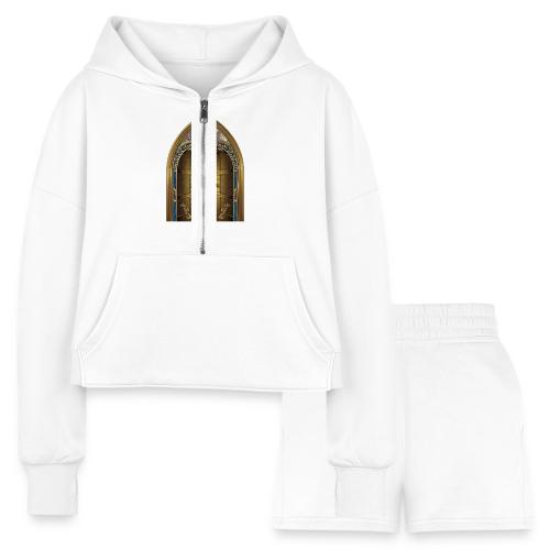 Easter Peace Be With You Locked Doors T Shirt,Gift - Women’s Cropped Hoodie & Jogger Short Set