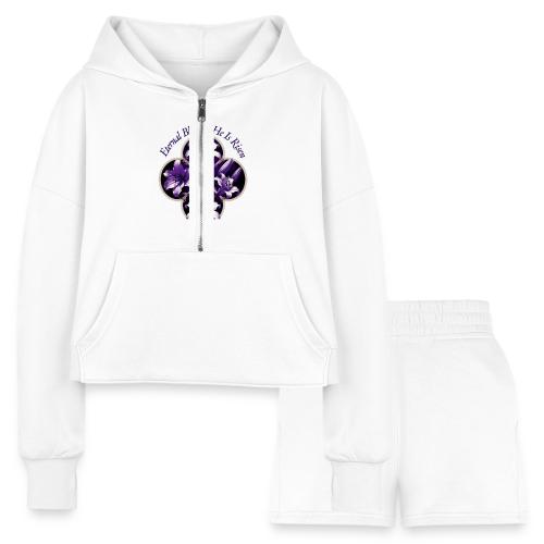 Easter Eternal Bloom Lily Crown T Shirt, Gift - Women’s Cropped Hoodie & Jogger Short Set
