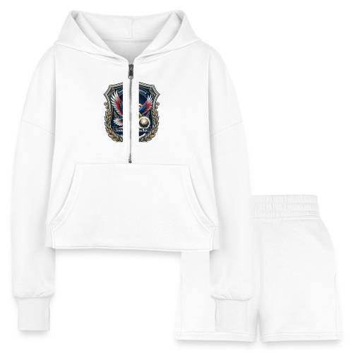 USA Eagle Vanguard T-Shirt,American Flag PrideGift - Women’s Cropped Hoodie & Jogger Short Set