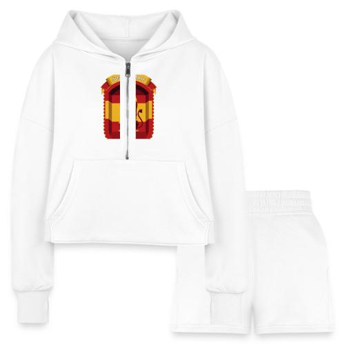 Spain Lion Victory T-Shirt, Flag Pride Crest Gift - Women’s Cropped Hoodie & Jogger Short Set