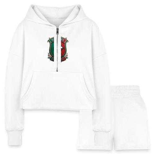 Italy heritage Wolf Fury Tee, Pride Badge Gift - Women’s Cropped Hoodie & Jogger Short Set