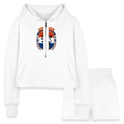Netherlands Lion Premium T-Shirt, Dutch Flag Gift - Women’s Cropped Hoodie & Jogger Short Set
