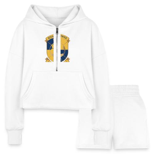 Riyadh Tower Premium T Shirt, Football Pride Gift - Women’s Cropped Hoodie & Jogger Short Set